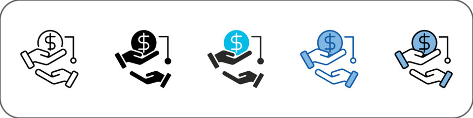 Wages Icon Pack Multistyle Illustration