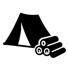 Vector illustration of a car, a pair of hand-drawn glasses, and a camping tent design symbol