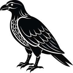 Minimalist Caracara Bird Silhouette Vector.