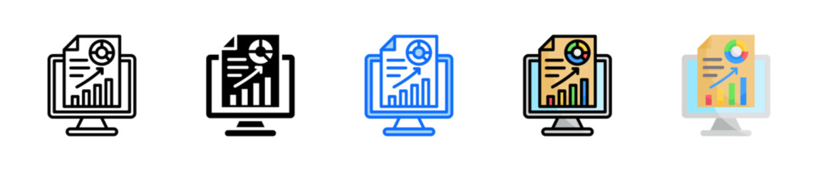 Data Visualization Icon Set Multiple Style Collection