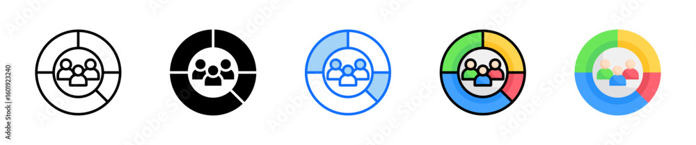 Poster customer segmentation icon set multiple style collection
