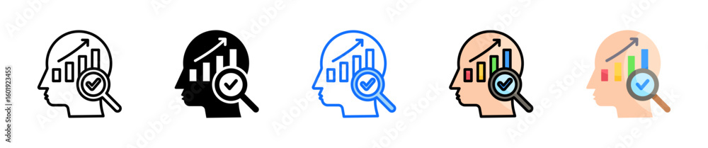 Poster competitive intelligence icon set multiple style collection