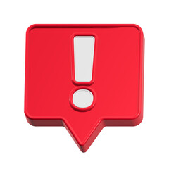 alert sign icon 3d rendering