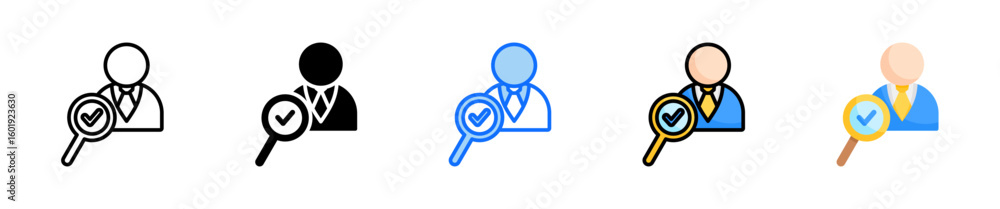 Poster hr analytics icon set multiple style collection