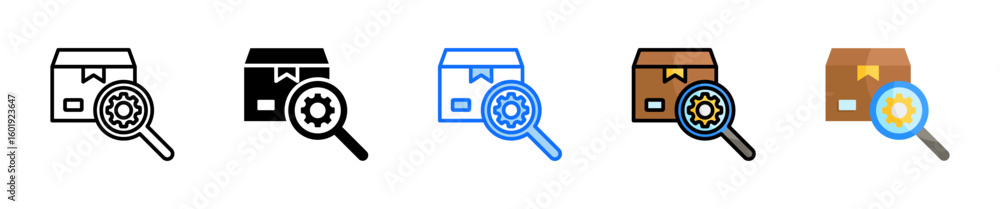 Poster supply chain analytics icon set multiple style collection