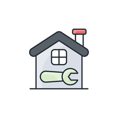 Home Maintenance icon design with white background stock illustration