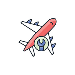 Aeroplan Maintenance icon design with white background stock illustration