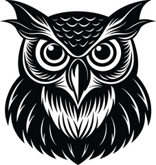 single owl head profile silhouette.