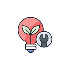 Energy Saver Repair icon design with white background stock illustration