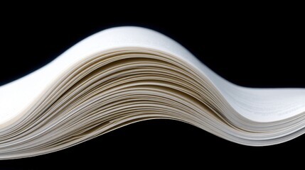 macro shot of paperback book spine and gently curled pages