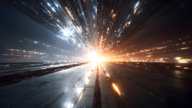 of the future with buildings that reshape constantly in glowing pulses