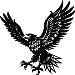 wild eagle hunting vector graphic.