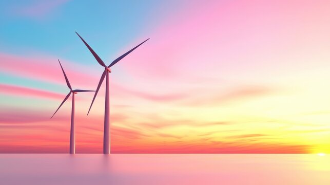 Fuel Wind turbines generating renewable energy as an alternative to fossil fuels.