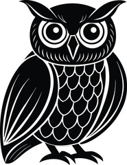 wild owl sitting vector graphic.