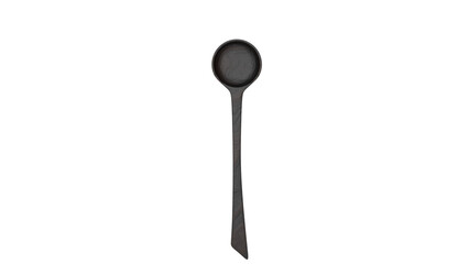 3D Render a spoon with a black handle on a white background