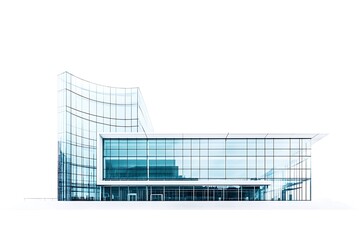 Modern glass building exterior with architectural design and contemporary facade view