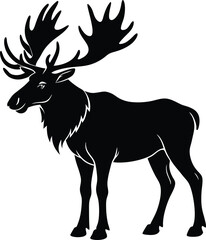 Wildlife Silhouette Moose Nature Icon.