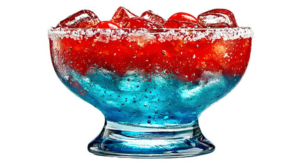 Closeup of Colorful Mocktail Glass with Distinct Layer Separation