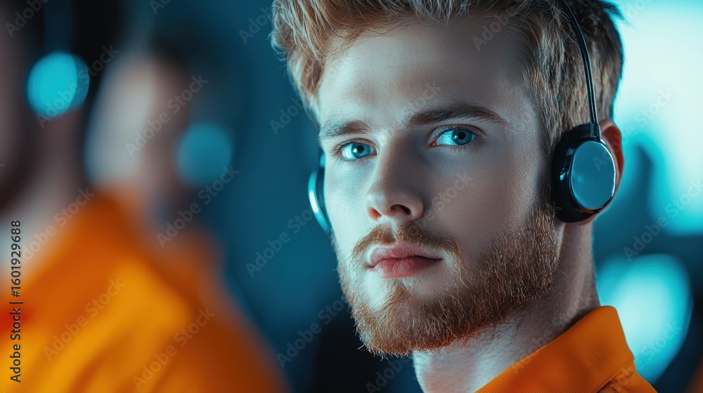 Poster service customer support representative assisting an industrial client with troubleshooting.