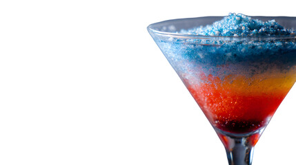 Non-Alcoholic Drink with Rainbow Layers in Transparent Glass