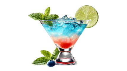 Colorful Virgin Cocktail Drink in Glass – Clean Isolated Photo