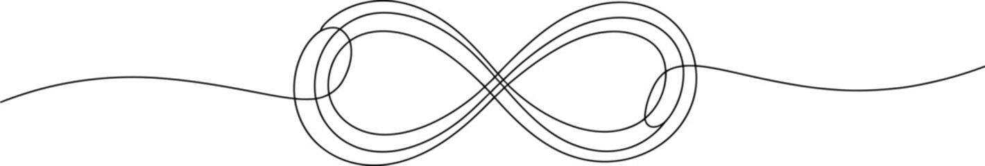Hand drawn infinity symbol made of continuous line isolated on white background