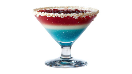 Layered Fruit Mocktail with Straw and Garnish – Studio Image