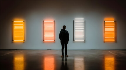 environment with dynamic syntax highlighting glowing in the air around the programmer