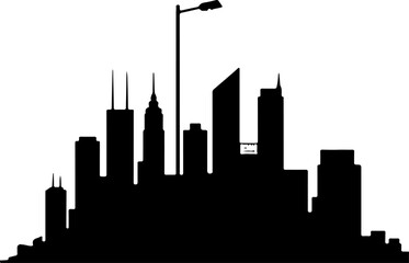 Obraz premium city skyline silhouette, kyline, city, silhouette, vector, cityscape, buildings, building, architecture, skyscraper, tower, illustration, urban, sky, black, business, town, dubai, night, chicago, trav