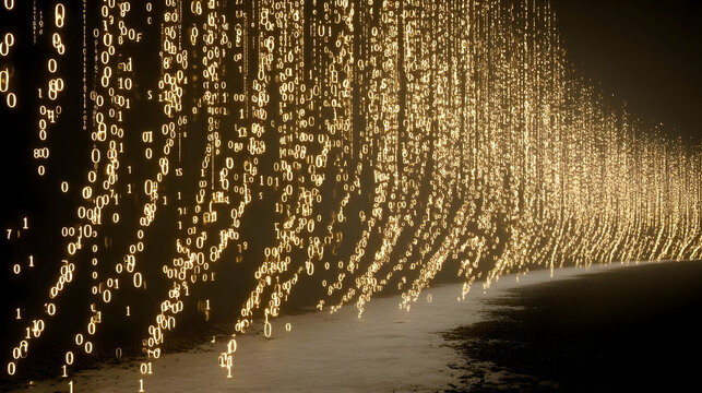 made of variables and loops leading to an abstract code-powered temple