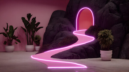 made of variables and loops leading to an abstract code-powered temple