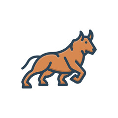 Color illustration icon for year of the bull