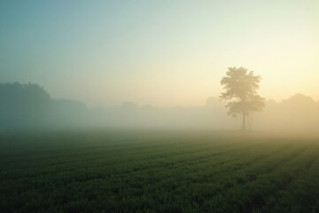 Fototapeta premium Misty Morning in the Countryside