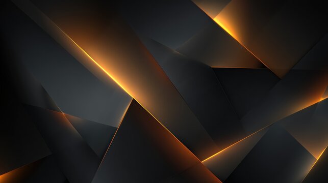 Abstract Geometric Background With Dark And Orange Glow