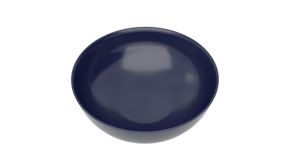 3D Render a blue bowl on a white surface