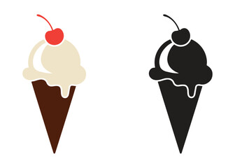 Strawberry flaover Ice cream cone icon