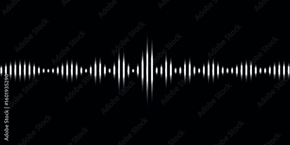Poster dark background with black and white dynamic sound waveforms. abstract electronic music futuristic v