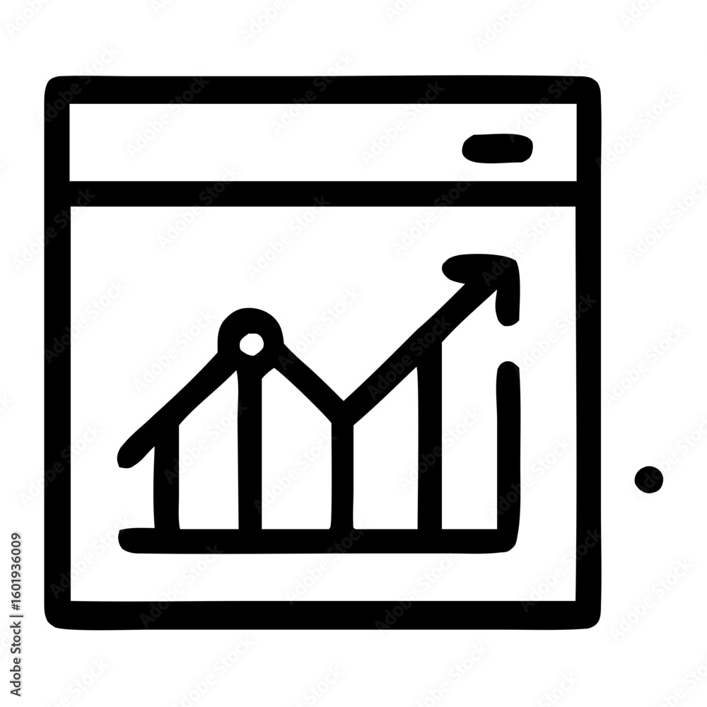 Poster simple line chart growth increasing data statistic website icon graphic