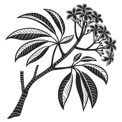 Obraz premium pressed flowers tree vector illustration