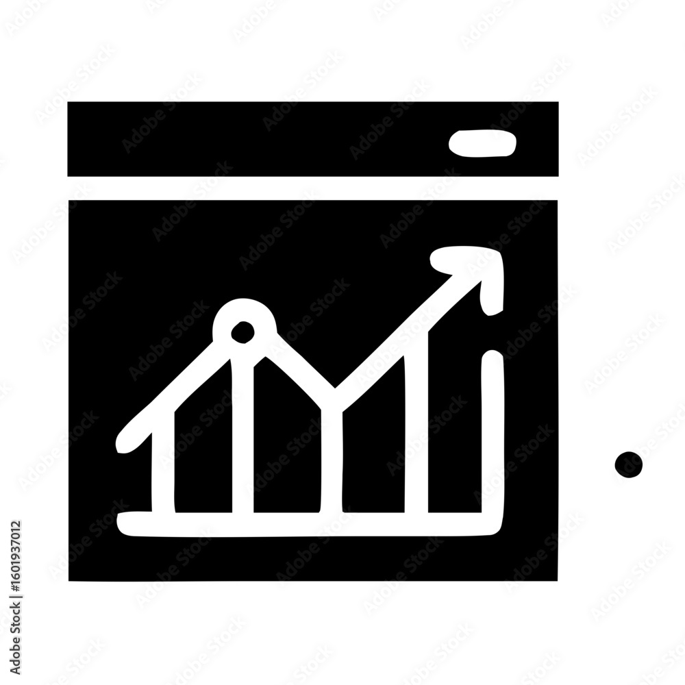 Poster simple line chart growth increasing data statistic website icon graphic