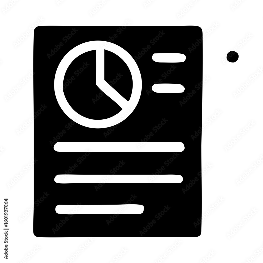 Aufkleber minimalistic bold document analytics report financial data icon symbol