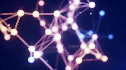 Abstract visualization of a digital network with glowing nodes and interconnected lines. A futuristic technology and data communication concept. - Powered by Adobe