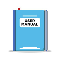 User manual book. User manual, guide, instruction, guidebook, Handbook illustration. Rules guideline or user manual book. Settings, instruction and support concept.