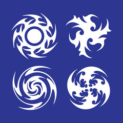 Tribal Y2K illustration vector round