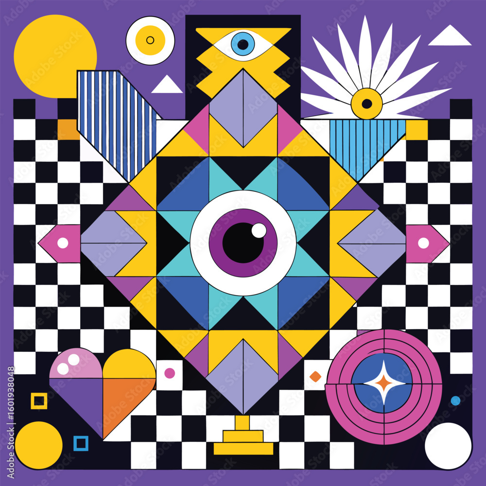 Poster abstract background with colorful squares