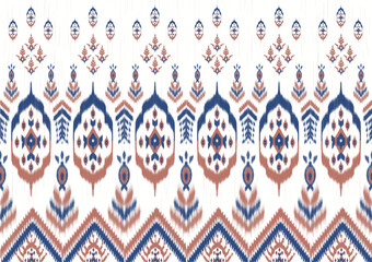 Seamless Ikat Pattern – Boho Tribal Fabric Design in Earthy Tones