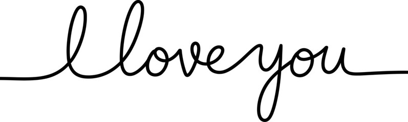 Obraz premium Handwritten i love you message in elegant script isolated on white background