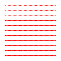 Red writing lines.