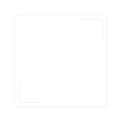 White thin line square frame element..