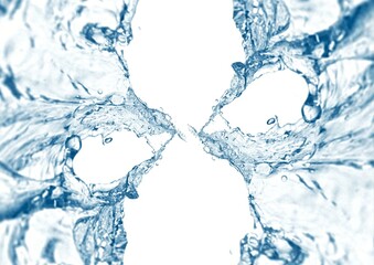 抽象的な青い水しぶきの3dイラスト